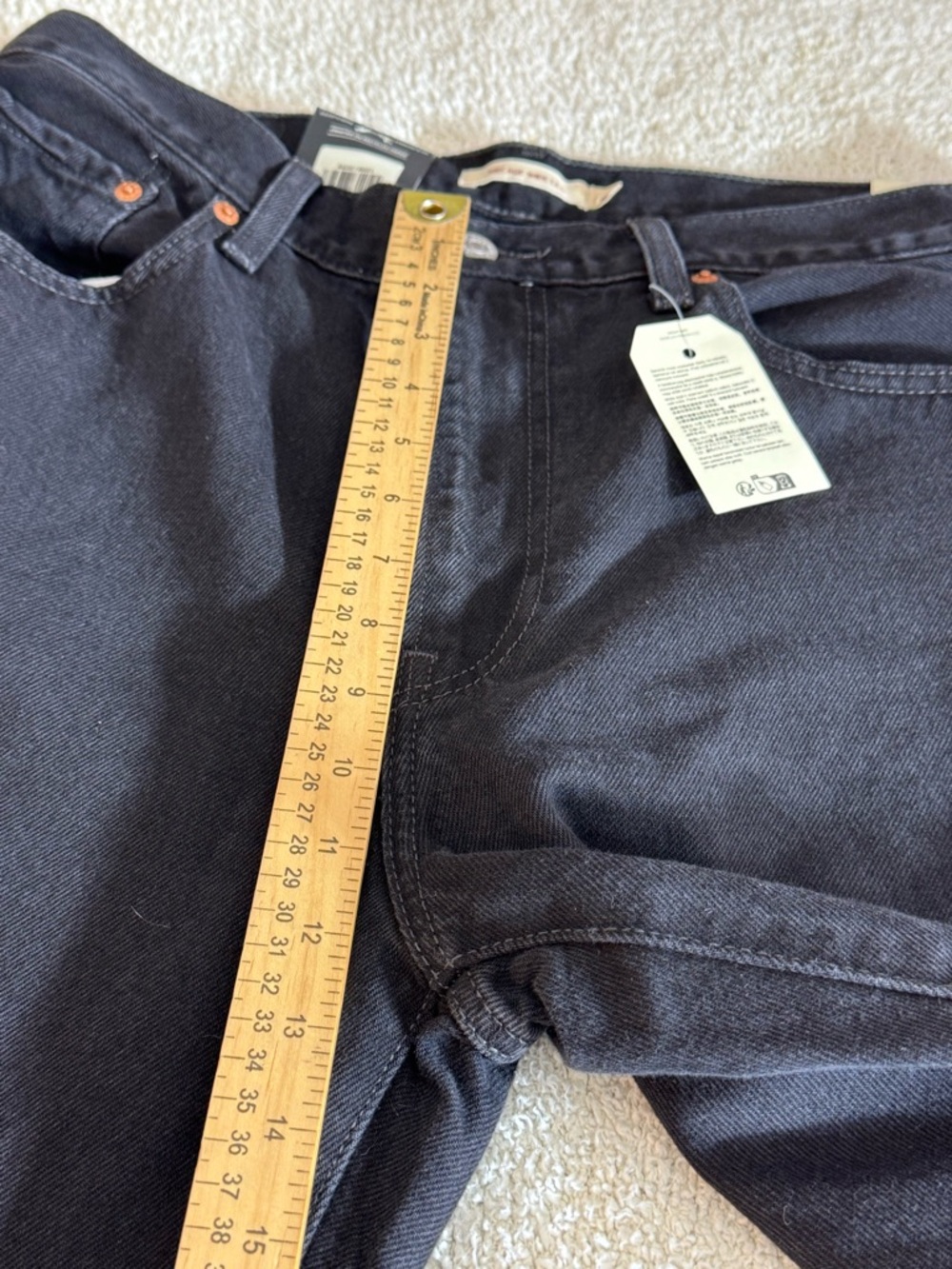 Levi’s Jeans Womens Size 31 Ribcage Wide Leg super high Rise Black Denim New - Picture 8 of 12